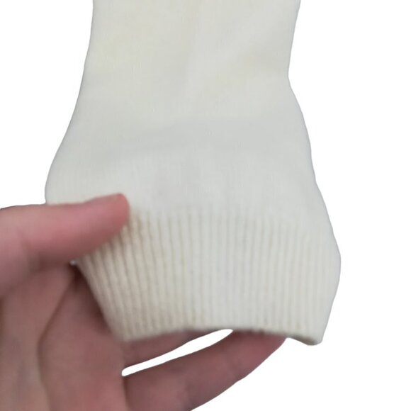 Talbots 100% Pure Cashmere Ruffle Front Scoop Neck Pullover Sweater Size S Ivory - Picture 8 of 13